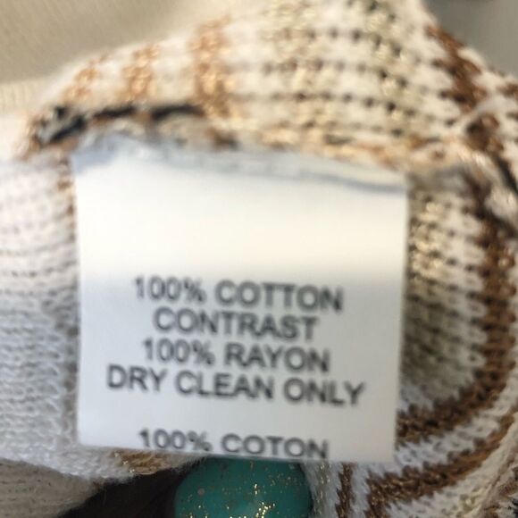 Trina Turk cream cardigan scalloped hem sweater - Picture 12 of 12